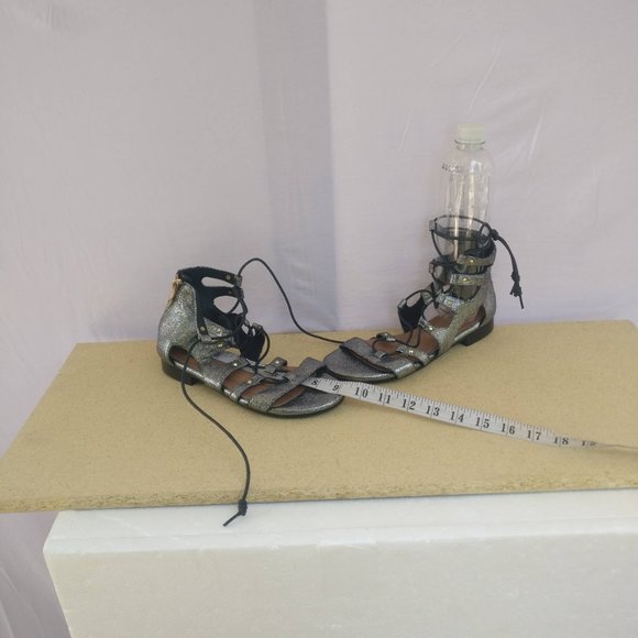 Leathersandal Free People Crinkled Leather padded Gladiator wrap Sandal 37/6us - Picture 7 of 9